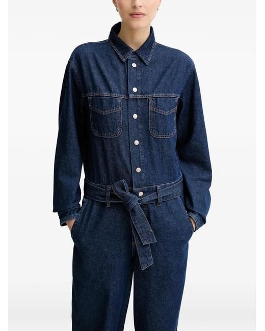 Marc O' Polo Blue Button-Up Jumpsuit