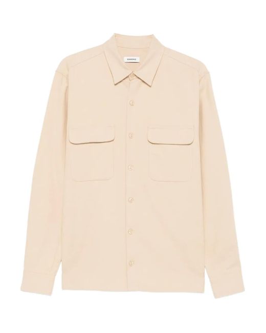 メンズ Sandro フラップポケット シャツ Natural
