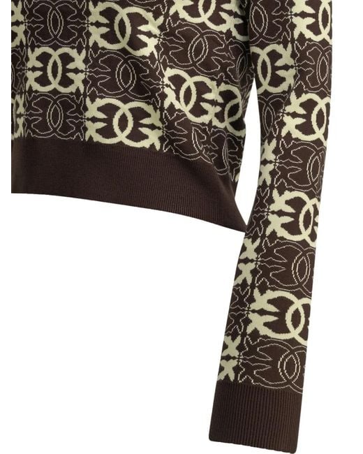 Pinko Black Monogram-Pattern Sweater