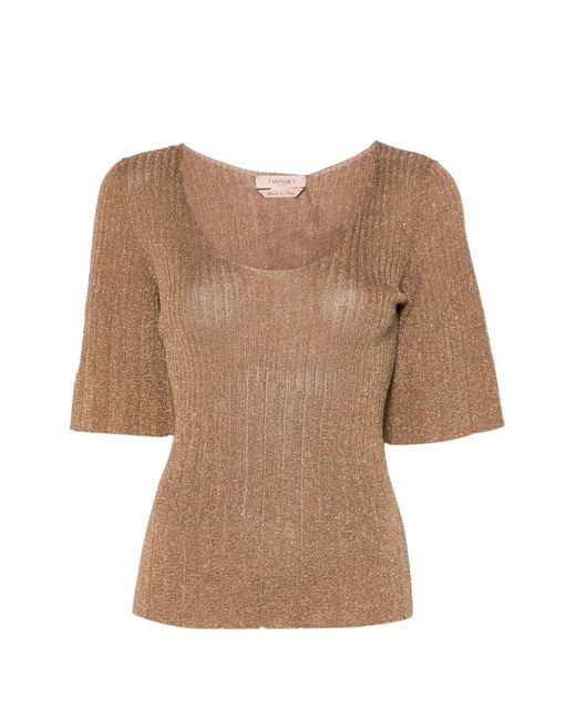 Twinset Natural Lurex Top