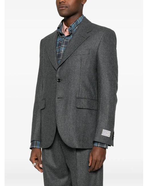 LC23 Gray Wool Single-Breasted Blazer for men
