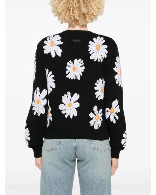 Moschino Black Cotton Blend Crew-Neck Sweater