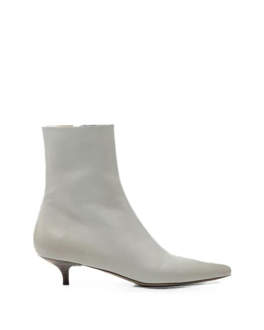 Marsèll White Longiforma Ankle Boots