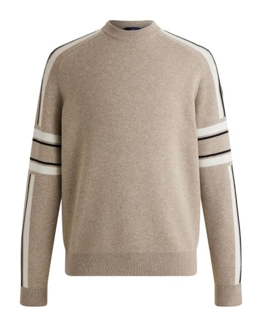 Fusalp Gray Jacquard-Striped Sweater for men