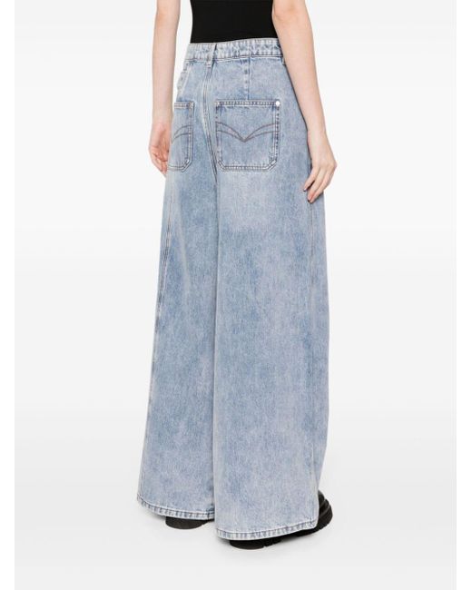 Feng Chen Wang Blue Twisted Wide-leg Jeans