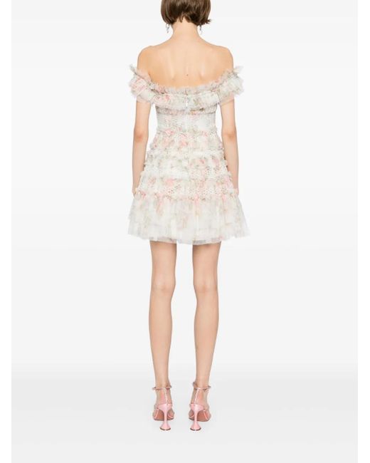 Abito Con Stampa A Fiori di Needle & Thread in Natural