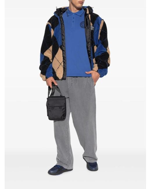Versace Jeans Couture Gray Logo-Patch Elasticated Trousers for men