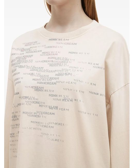 Mini Cream Top Met Lange Mouwen in het White