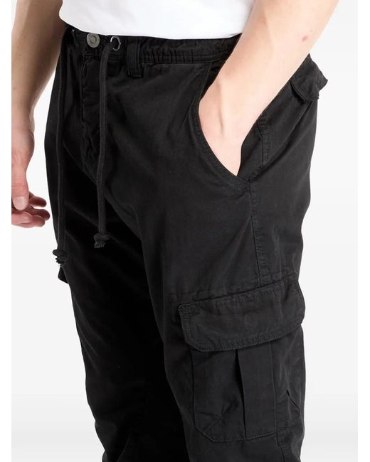 Urban Classics Black Elasticated-Cuff Buttoned Trousers for men