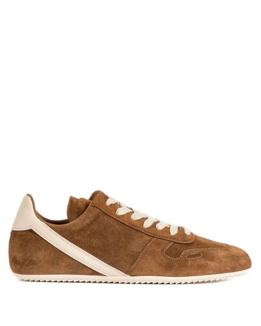 Rick Owens Brown Minimal Suede Sneakers for men