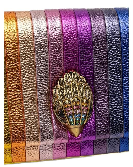 Kurt Geiger Gray Embellished Striped Cross Body Bag