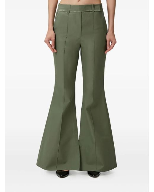 Nackiyé Green Mick Split-Hem Flared Trousers