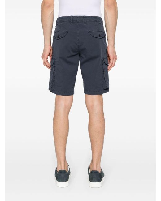 Incotex Textured cotton cargo shorts in Blue für Herren