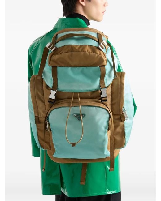 Prada Green Large Re-Nylon Backpack for men