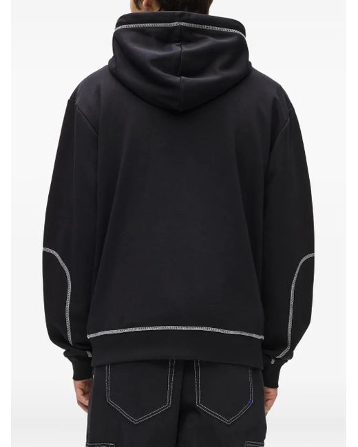 Karl Lagerfeld Black Contrast-Stitch Hoodie for men