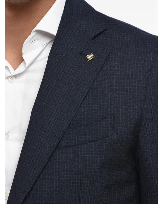 Corneliani Blue Checked Wool Blazer for men