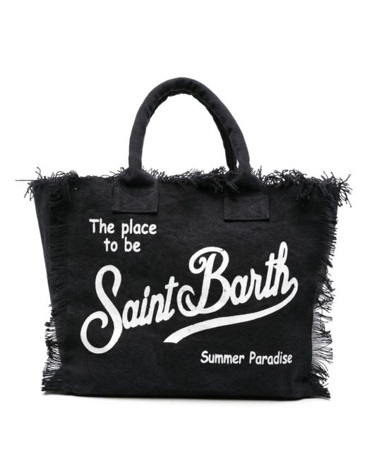 Vanity canvas beach bag Mc2 Saint Barth de color Black