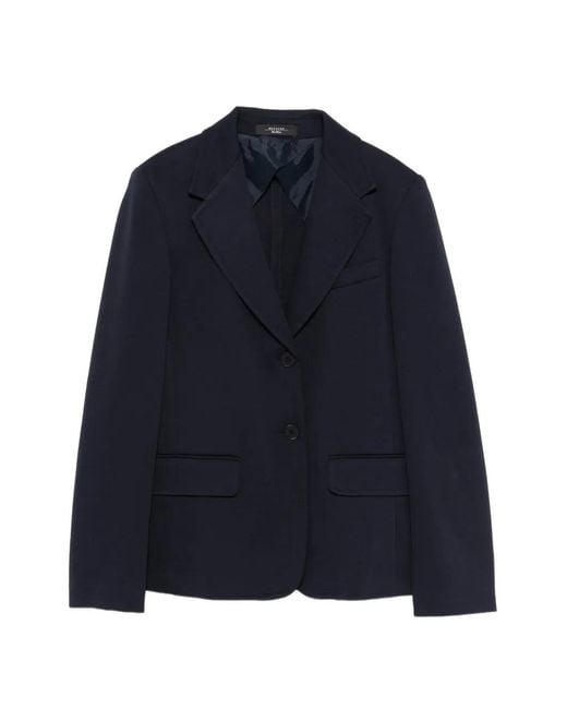 Weekend by Maxmara Blue Wkdginnasta Button Blazer