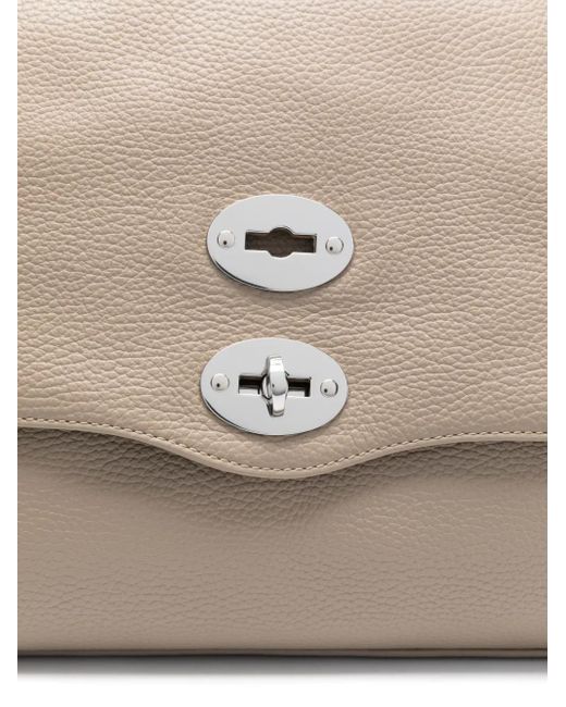 Zanellato Natural Stud-Embellished Turn-Lock Clutch Bag