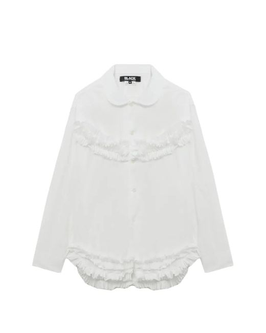 COMME DES GARÇON BLACK White Ruffled Collared Shirt