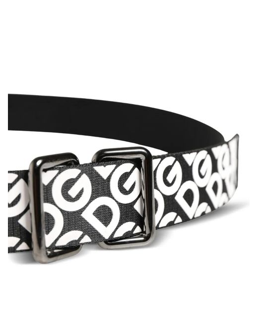 Dolce & Gabbana White Logo-Print Belt for men