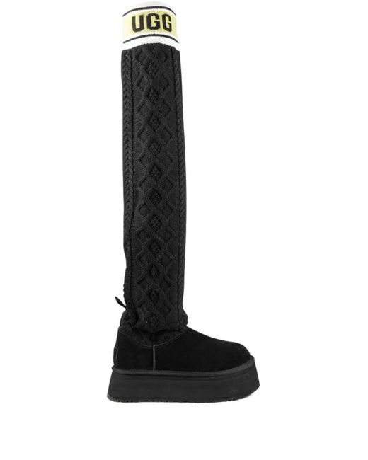 Ugg Black Sweater Thigh-high Boots