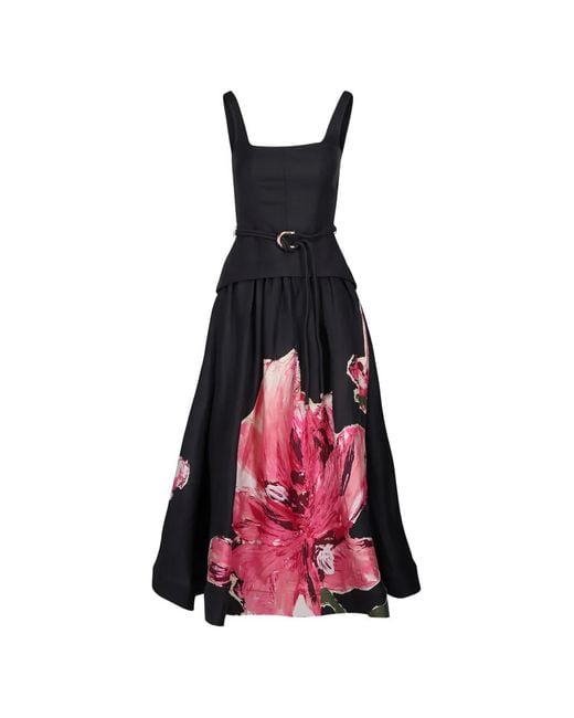Acler White Floral-Print Belted Maxi Dress