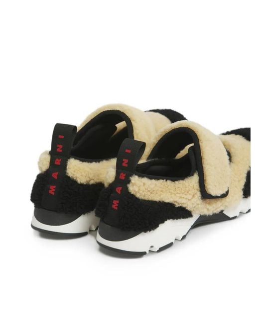 Marni White Shearling Sneakers