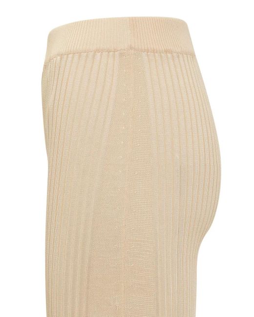 Jil Sander Natural Ribbed-Knit Trousers
