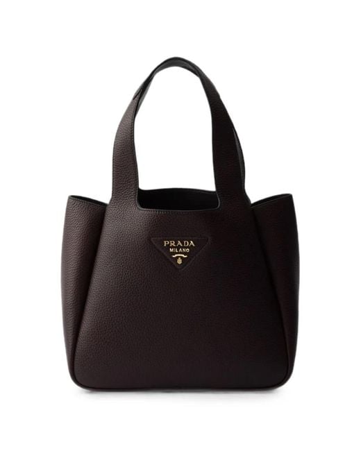 Prada Black Liaison Small Leather Tote Bag
