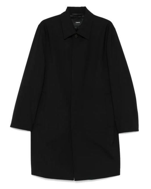 Theory Black Single-Breasted Coat for men