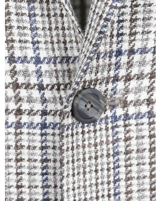 Tagliatore Gray Houndstooth Single-Breasted Blazer for men