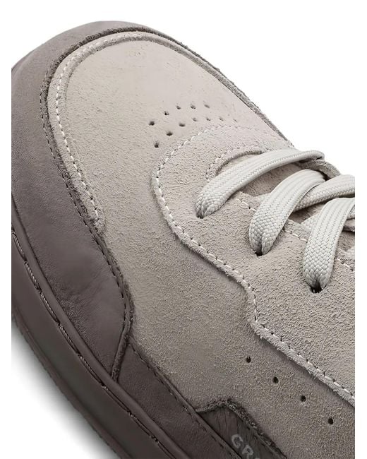 grounds Gray Panelled Suede Sneakers for men