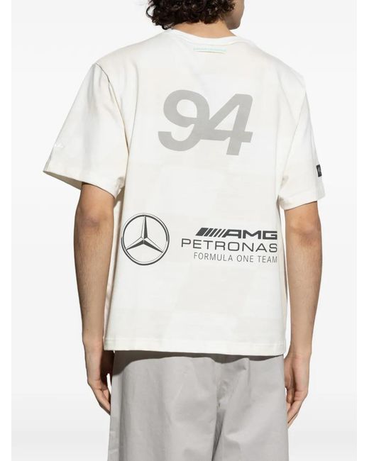 Adidas White X Bad Bunny X Mercedes-Amg Petronas Formula One Logo-Detail T-Shirt