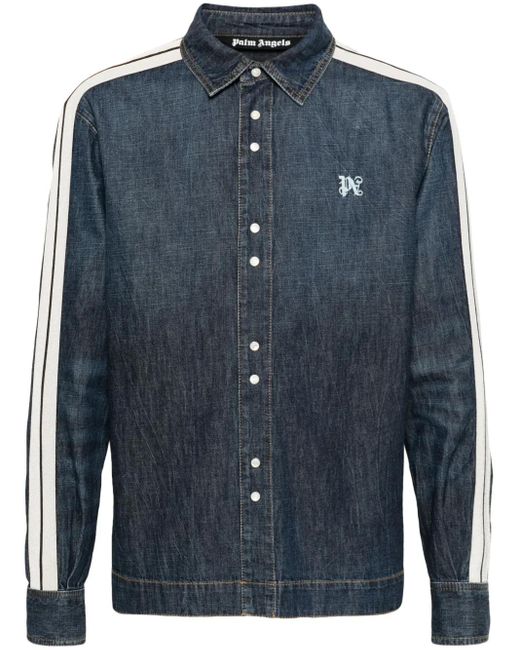 Palm Angels Blue Timeless Cotton Track Jacket for men
