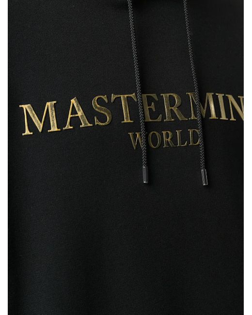 MASTERMIND WORLD Black Logo Plaque Hoodie for men
