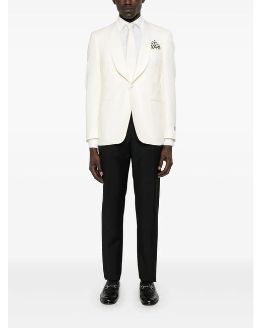 Canali White Wool Suit for men
