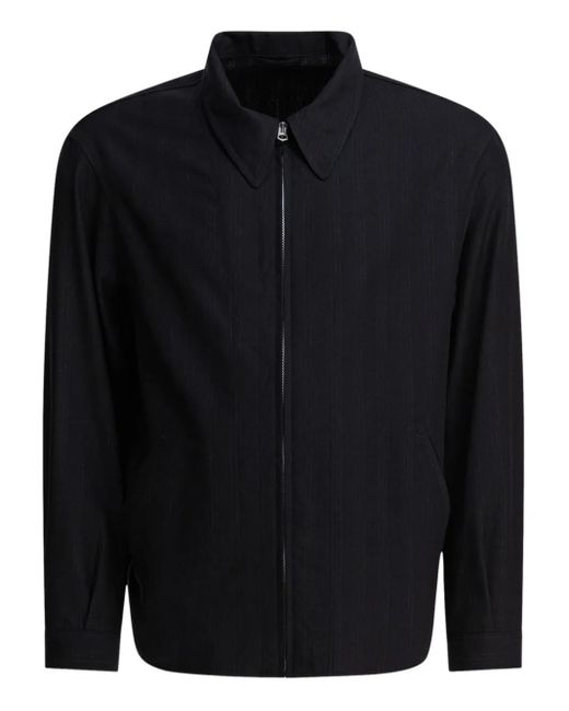 Kaptain Sunshine Blue Pinstripe-Pattern Zip-Front Jacket for men
