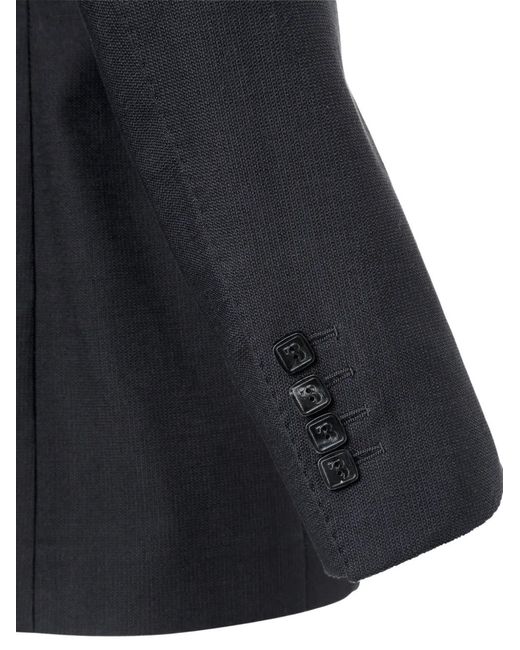 Billionaire Blue Constant Crest-Patch Single-Breasted Blazer for men
