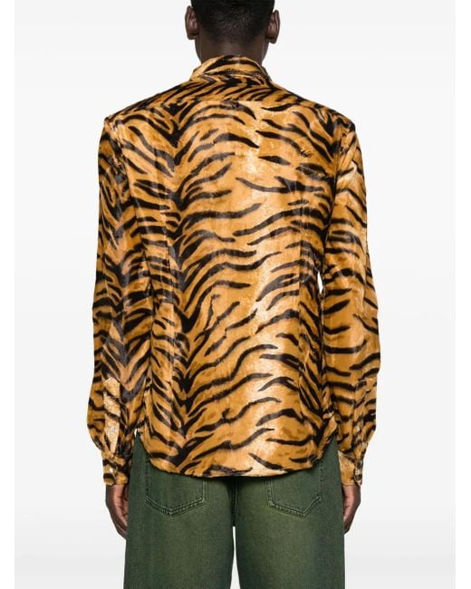 Martine Rose Metallic Tiger-Print Felt Shirt for men