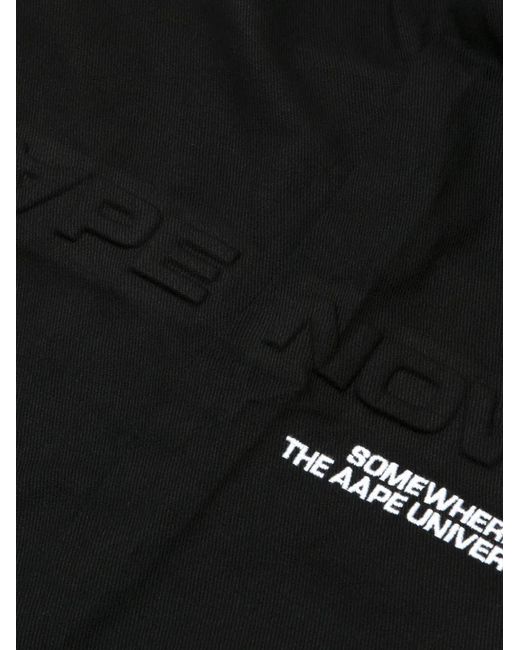 Aape By A Bathing Ape Black Moonface-Patch Trousers for men