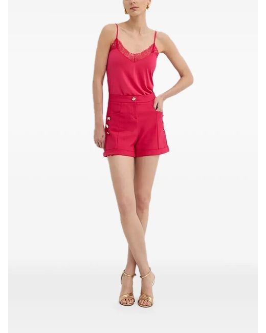 Morgan Pink Button Turn-Up Shorts
