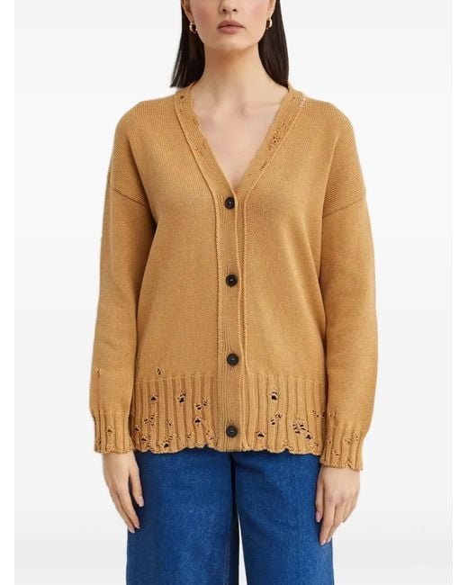 Marni Natural Button Distressed Cardigan