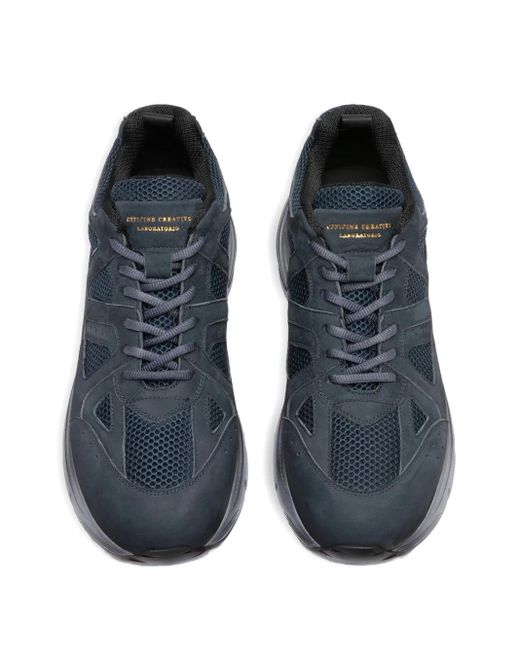 Officine Creative Blue Mesh Panelled Sneakers for men