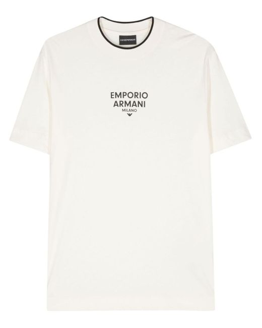 Emporio Armani T-Shirt mit gummiertem Logo in White für Herren