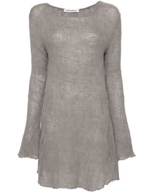 Our Legacy Gray Two Face Mini Dress