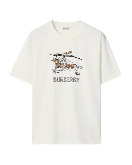 Burberry White Ekd Cotton T-Shirt for men