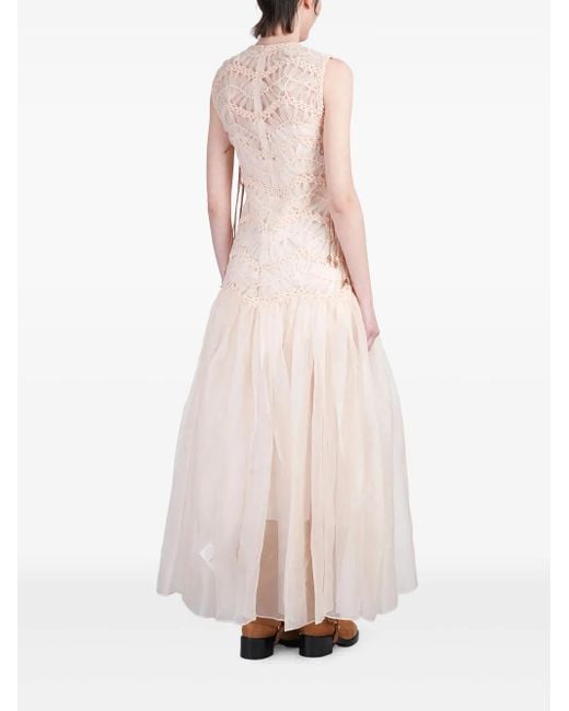 Zimmermann Pink Illuminate Macramé Maxi Dress