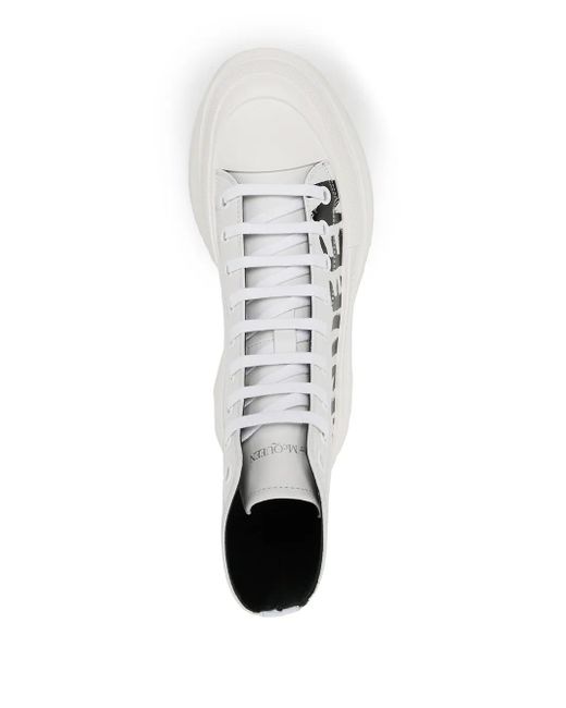 McQueen White Tread Slick Sneakers for men