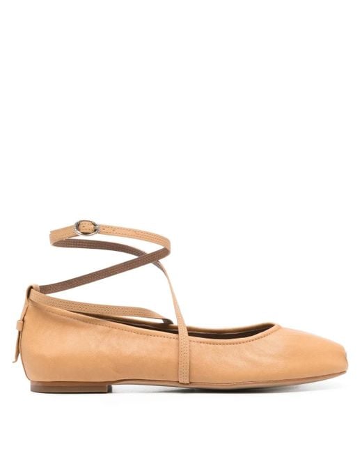 Ballerines En Cuir À Brides Croisées Ba&sh en coloris Pink